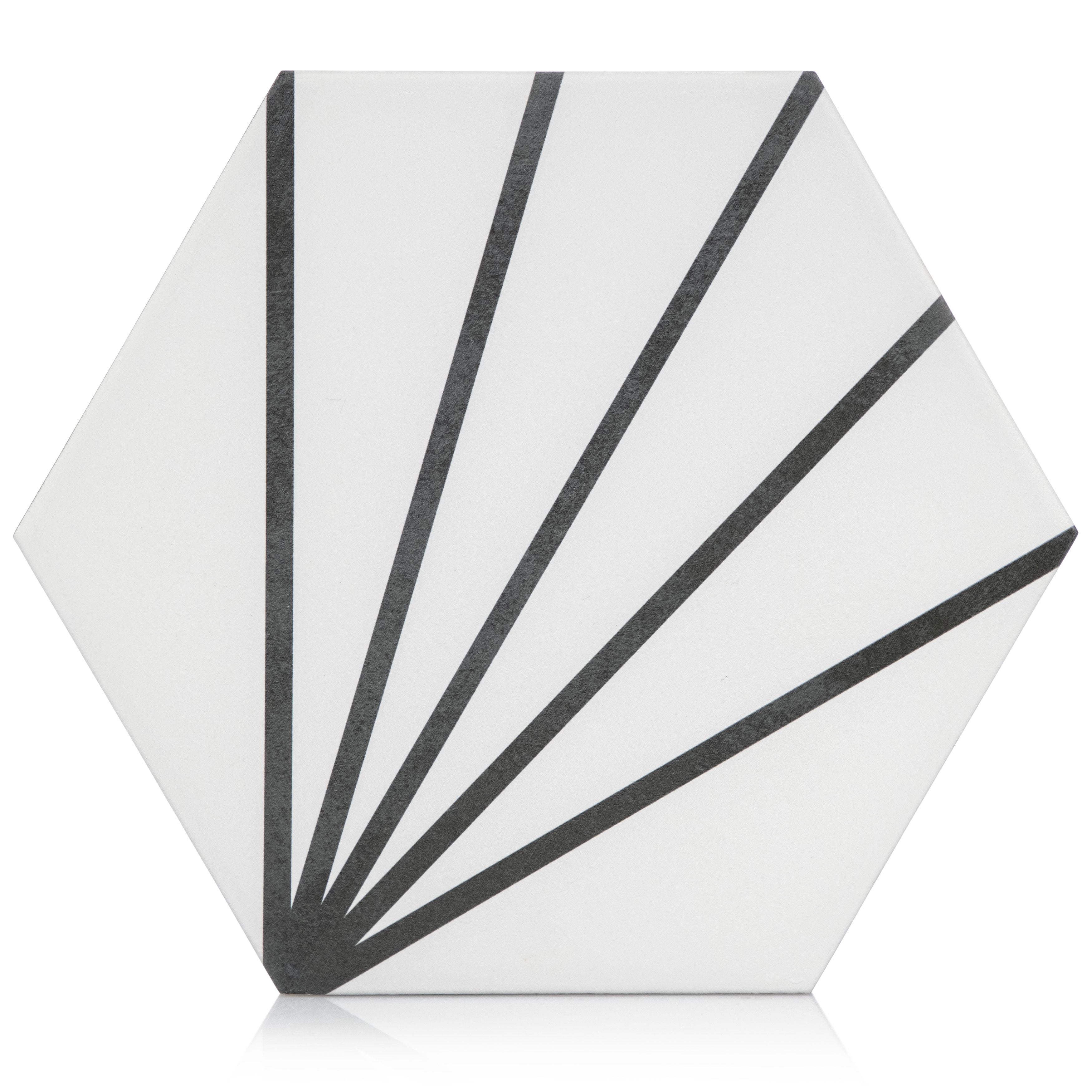 9x10 Palm Bay hexagon Light Black porcelain tile - Industry Tile